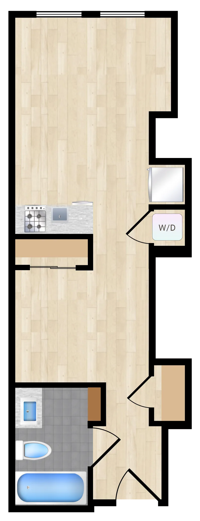 Jr. One Bedroom — Jr One Bedroom 101+ floor plan