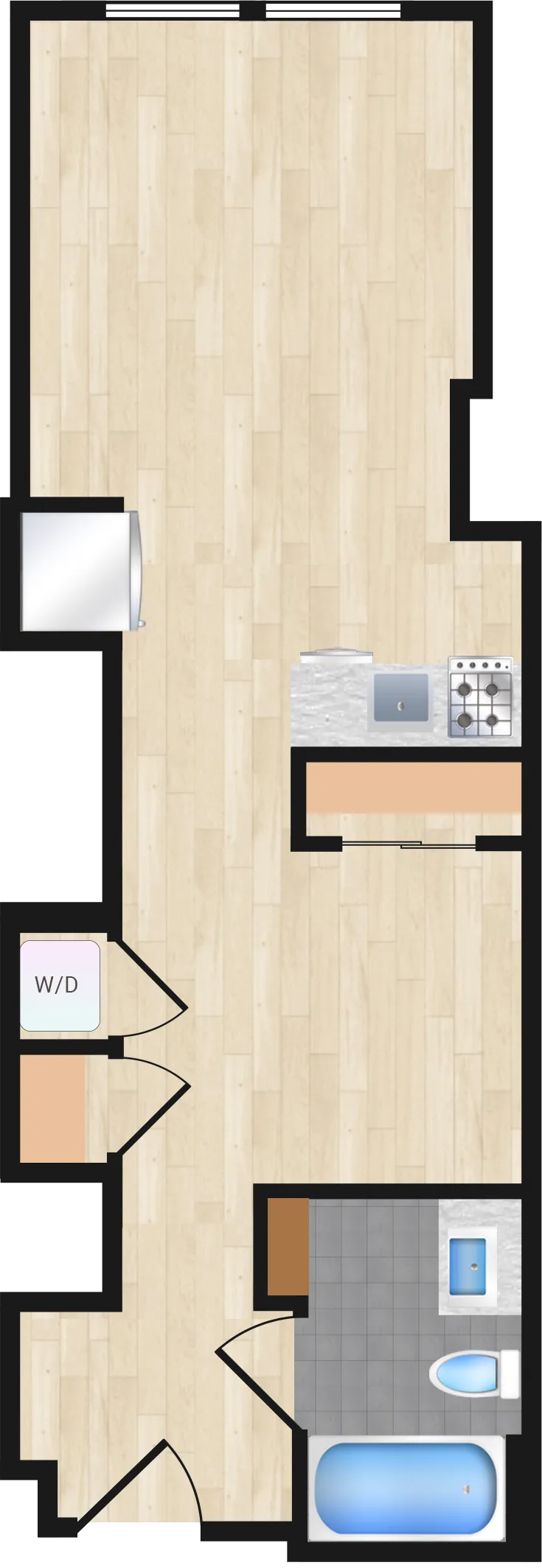 Jr. One Bedroom — Jr One Bedroom 110+ floor plan
