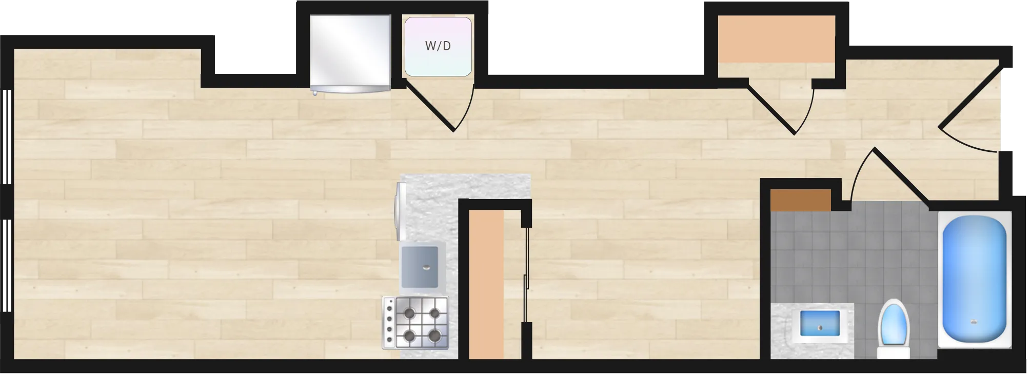Jr. One Bedroom — Jr One Bedroom 224+ floor plan