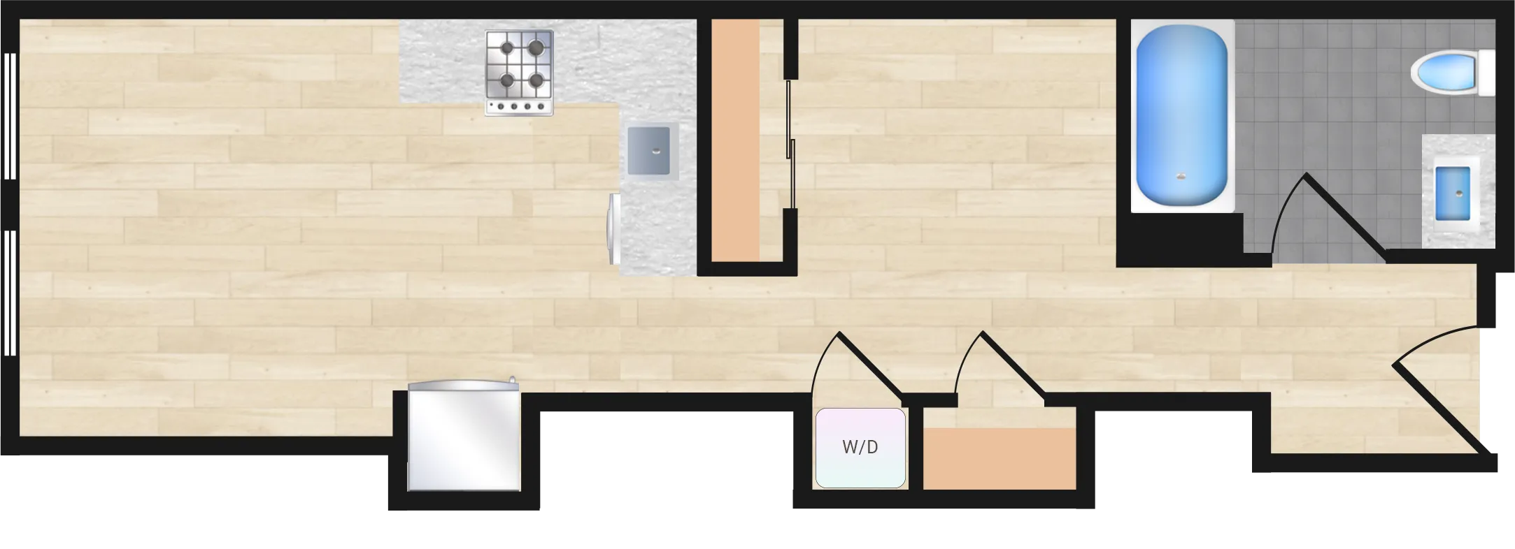 Jr. One Bedroom — Jr One Bedroom 225+ floor plan