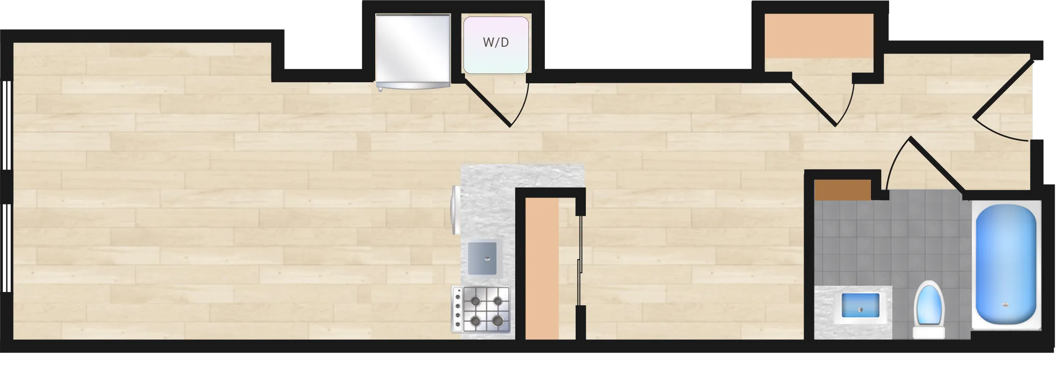 Jr. One Bedroom — Jr One Bedroom 226+ floor plan