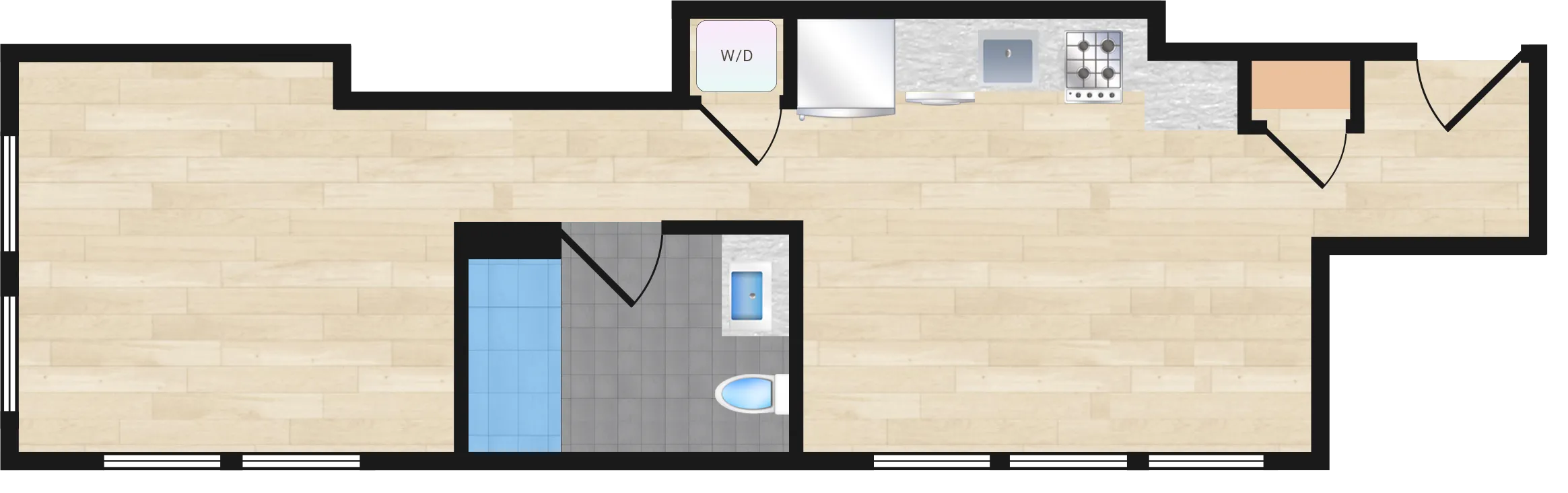 Jr. One Bedroom — Jr One Bedroom 228+ floor plan