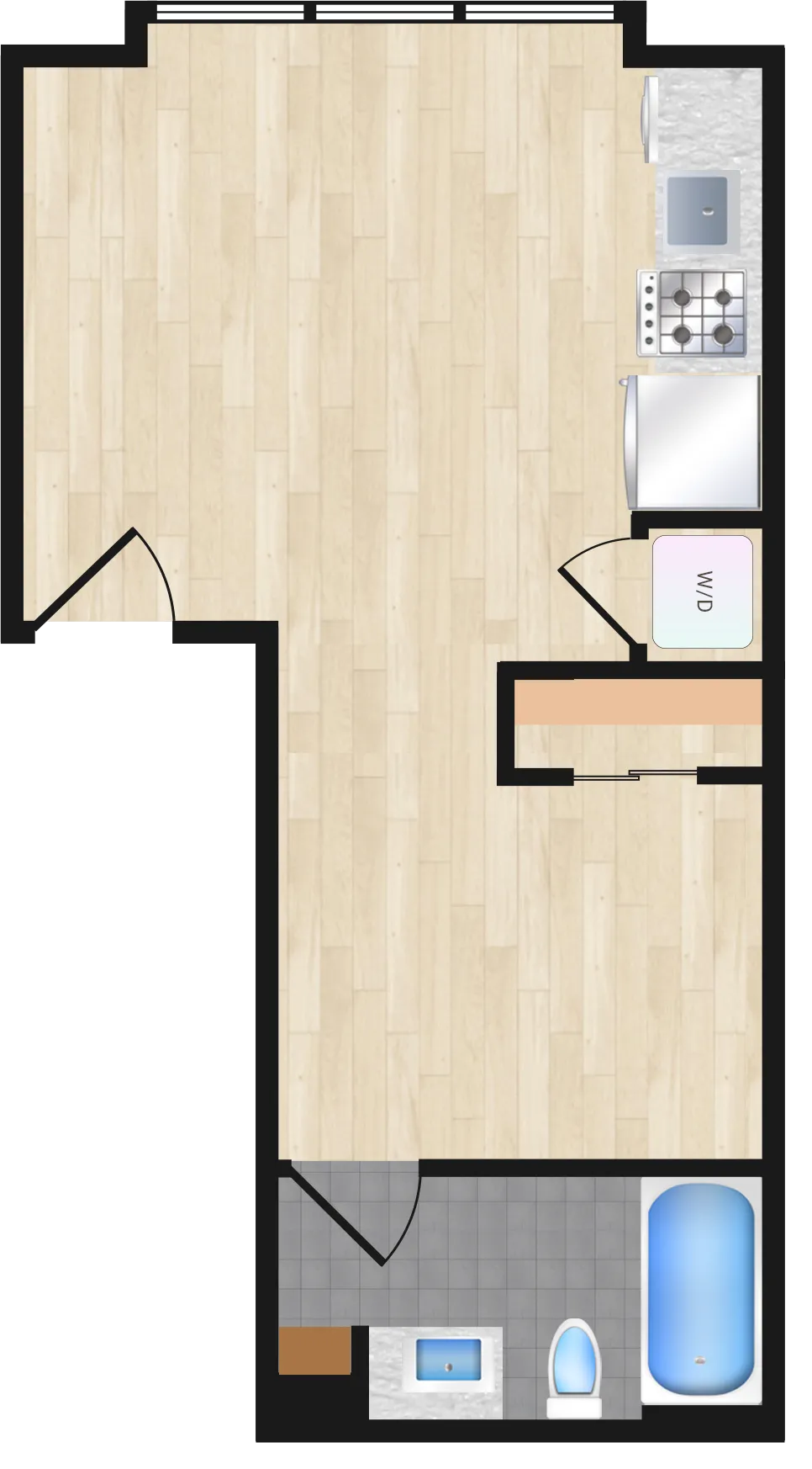 Jr. One Bedroom — Jr One Bedroom 320 floor plan