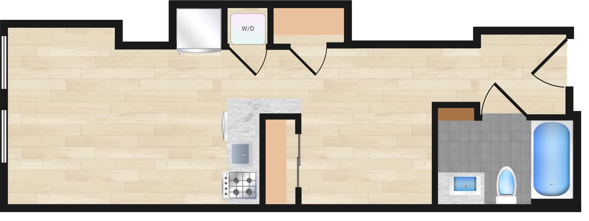 Jr. One Bedroom — Jr One Bedroom 322 floor plan