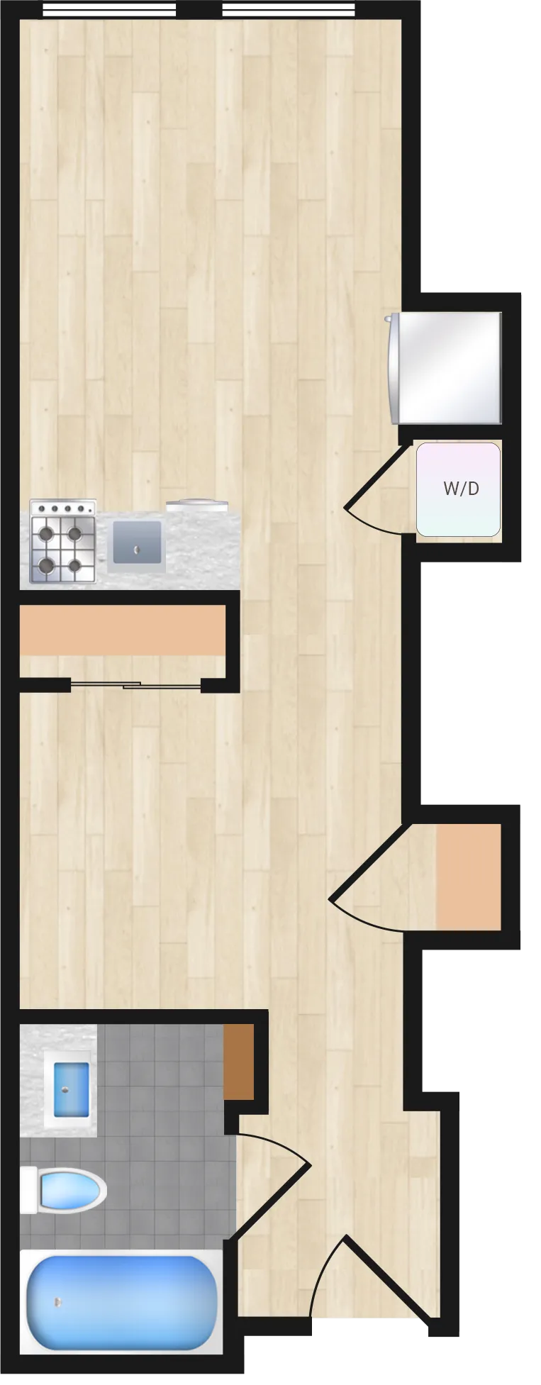 Jr. One Bedroom — Jr One Bedroom 409 floor plan