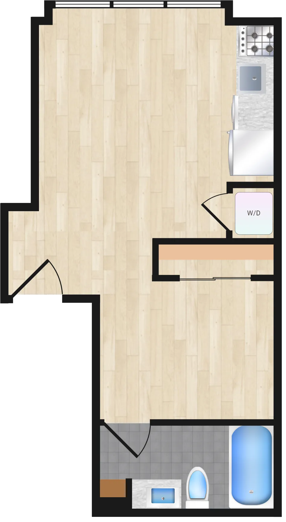 Jr. One Bedroom — Jr One Bedroom 420 floor plan