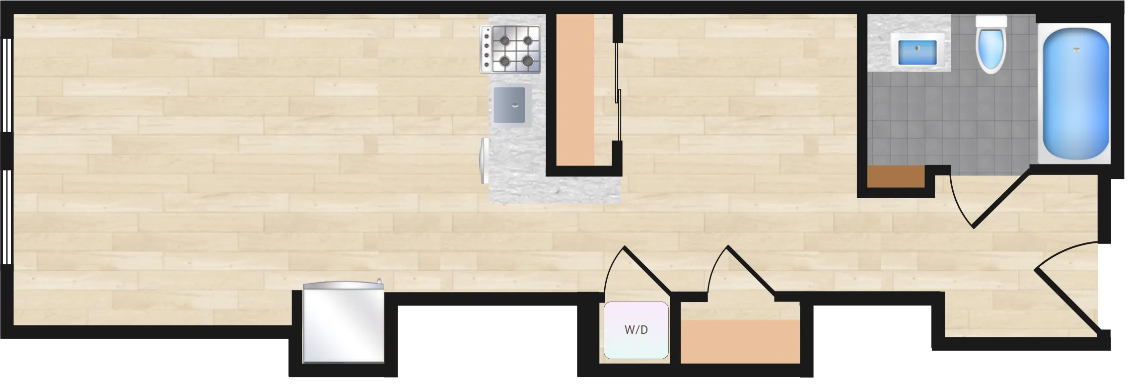 Jr. One Bedroom — Jr One Bedroom 425 floor plan