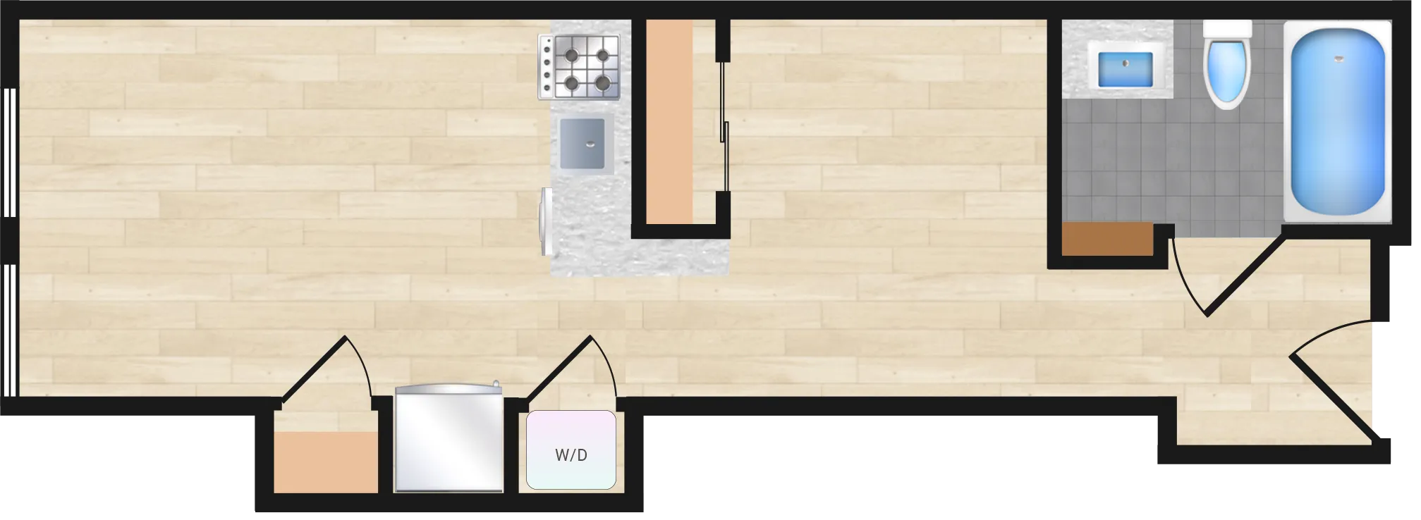 Jr. One Bedroom — Jr One Bedroom 427 floor plan