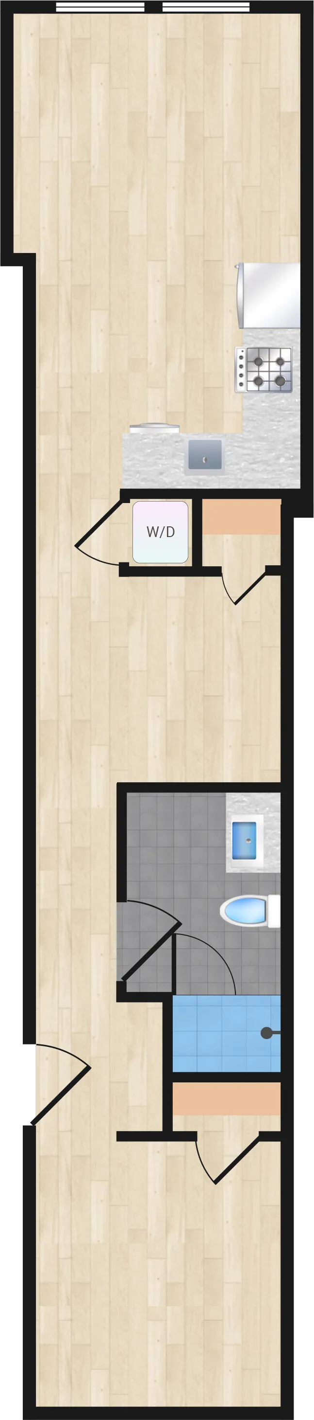 Jr. One Bedroom With Den — Jr One Bedroom With Den 212 floor plan