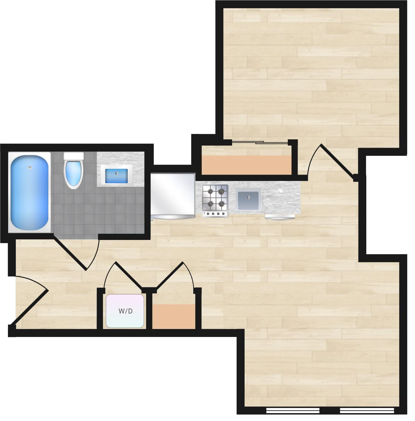 One Bedroom — One Bedroom 230+ floor plan