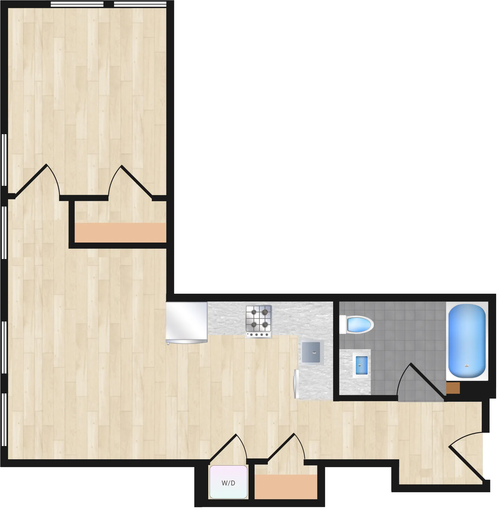 One Bedroom — One Bedroom 423 floor plan