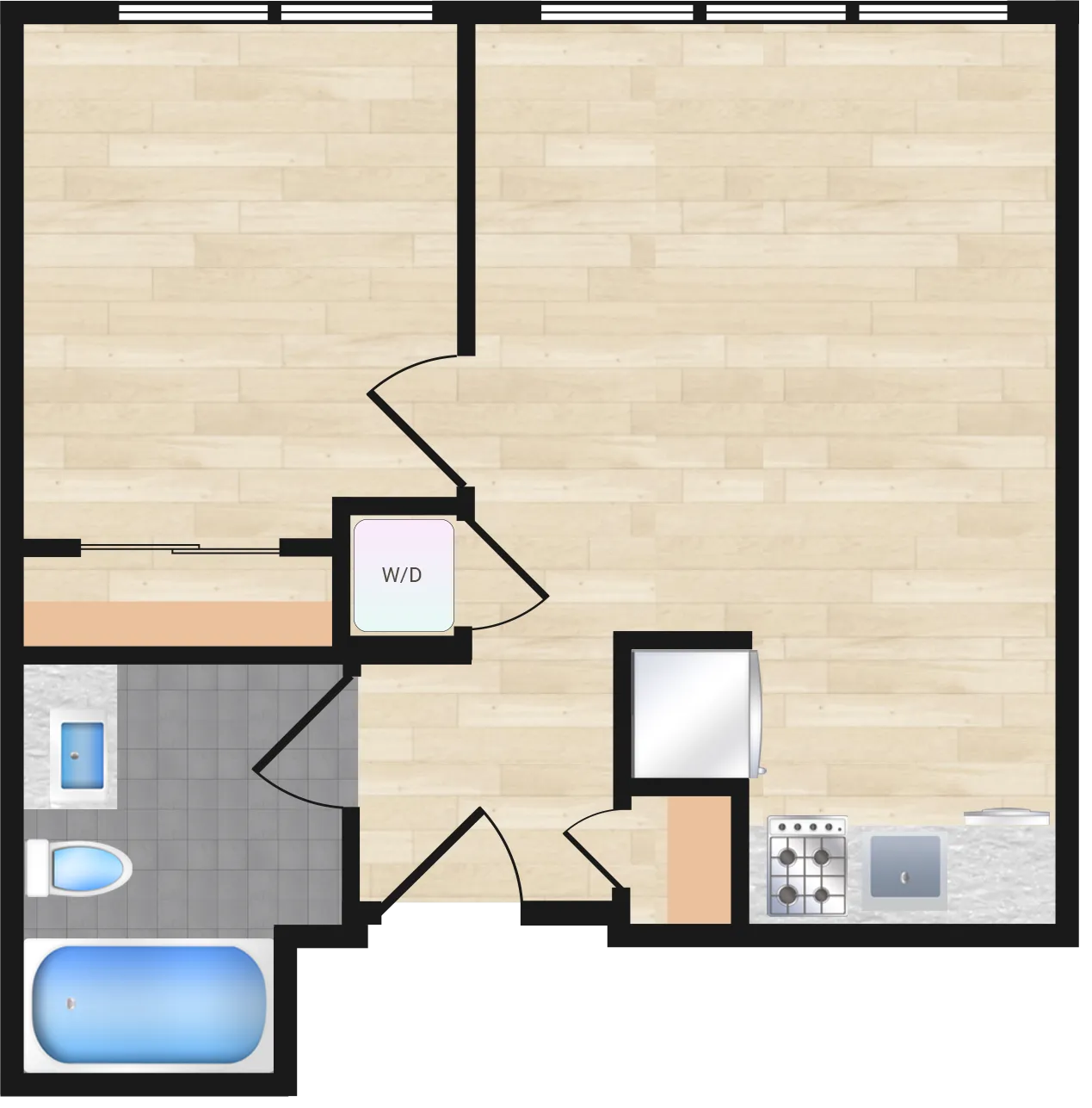 One Bedroom — One Bedroom 501 floor plan