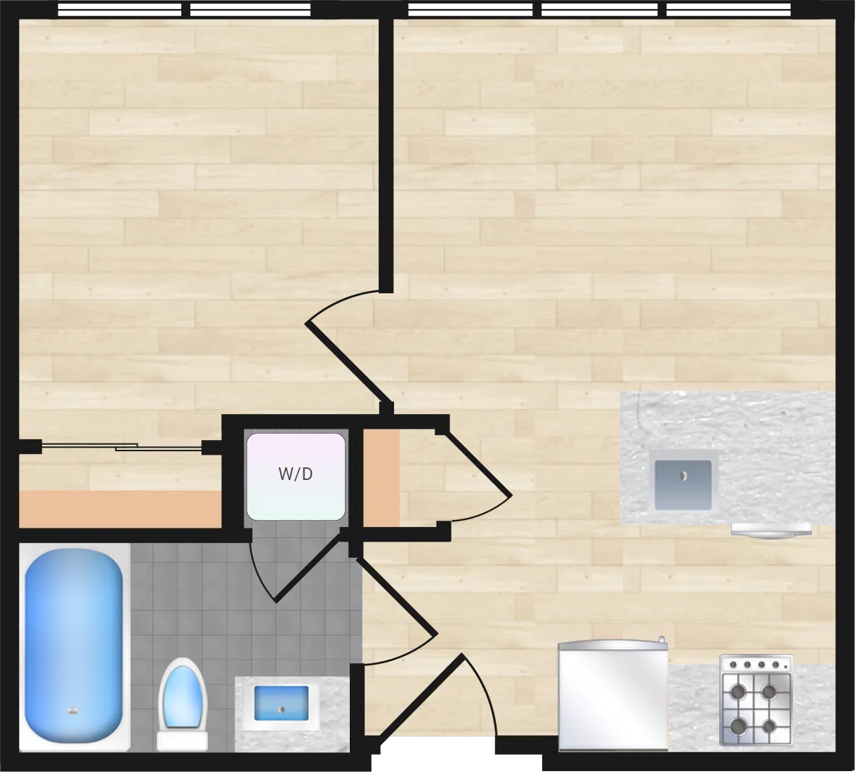 One Bedroom — One Bedroom 503 floor plan