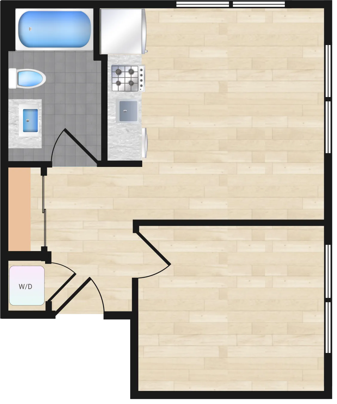 One Bedroom — One Bedroom 505 floor plan