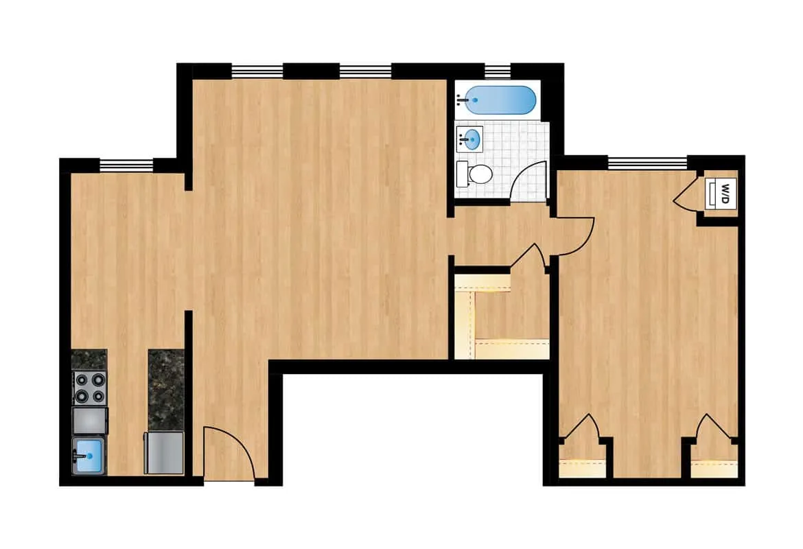 One Bedroom — Tier 0 floor plan