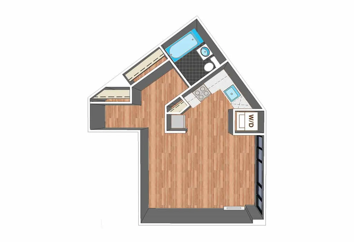 Studio — Tier 13 floor plan