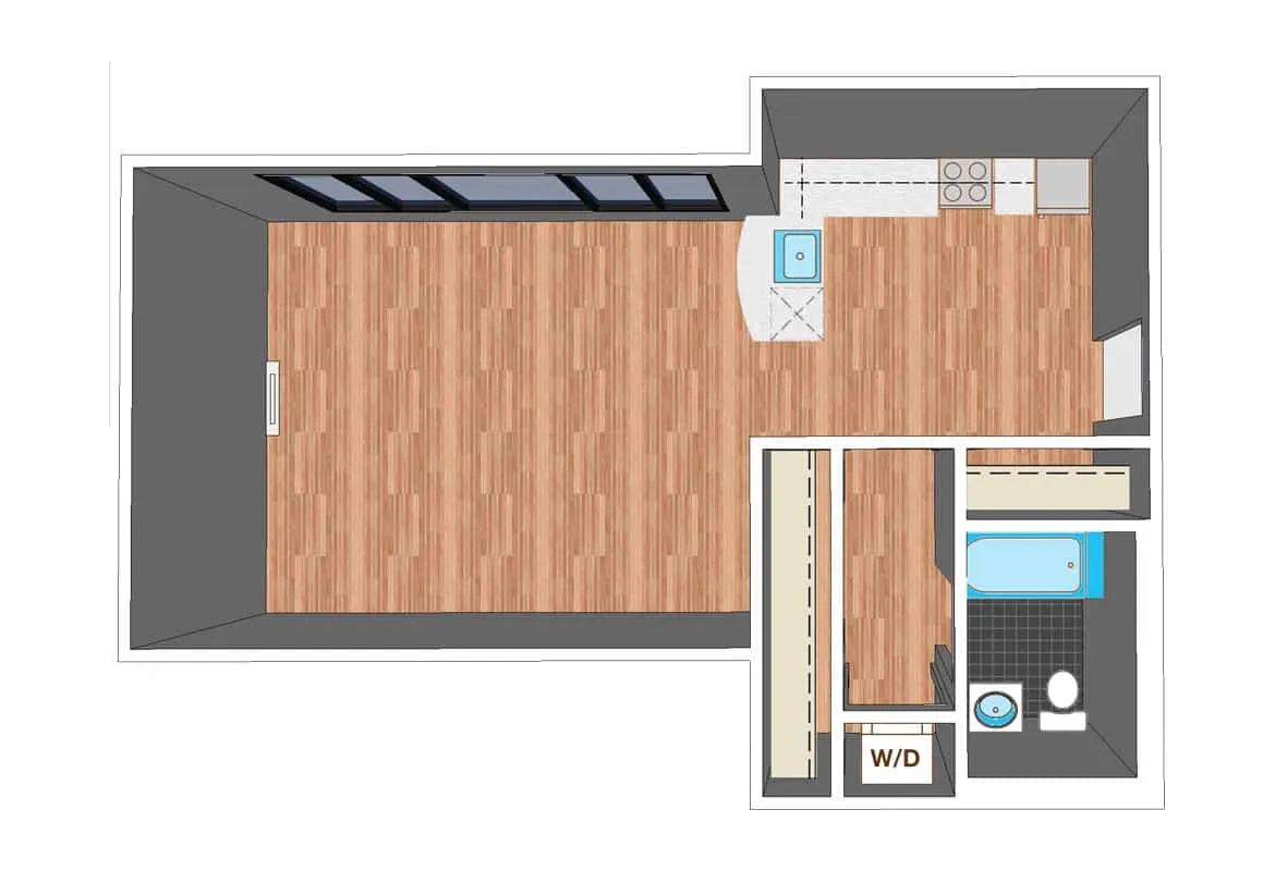 Studio — Tier 17 floor plan