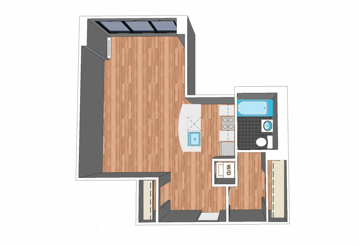 Studio — Tier 19 floor plan