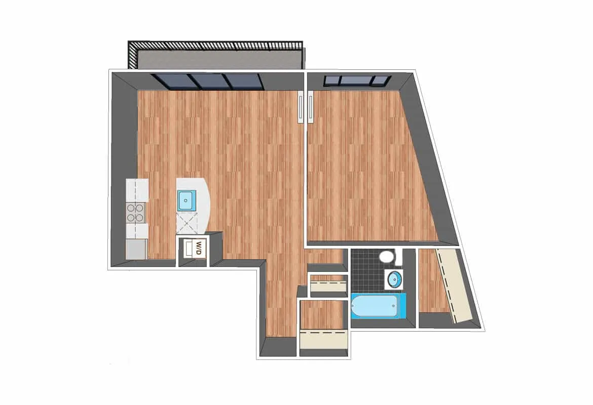 One Bedroom — Tier 2 floor plan