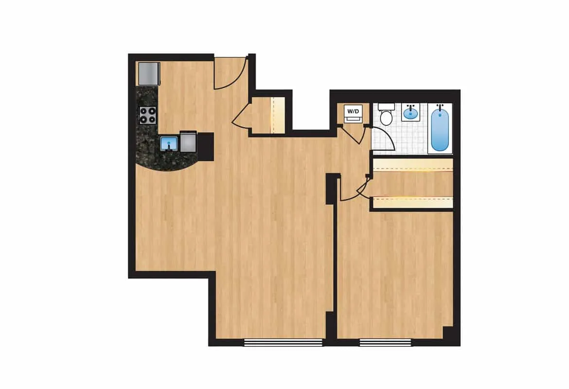 One Bedroom — Tier 3 floor plan