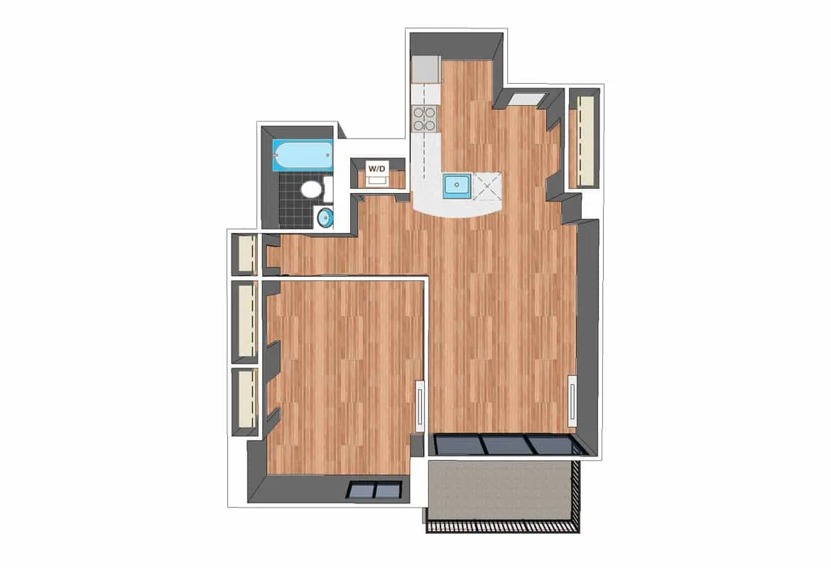 One Bedroom — Tier 33 floor plan