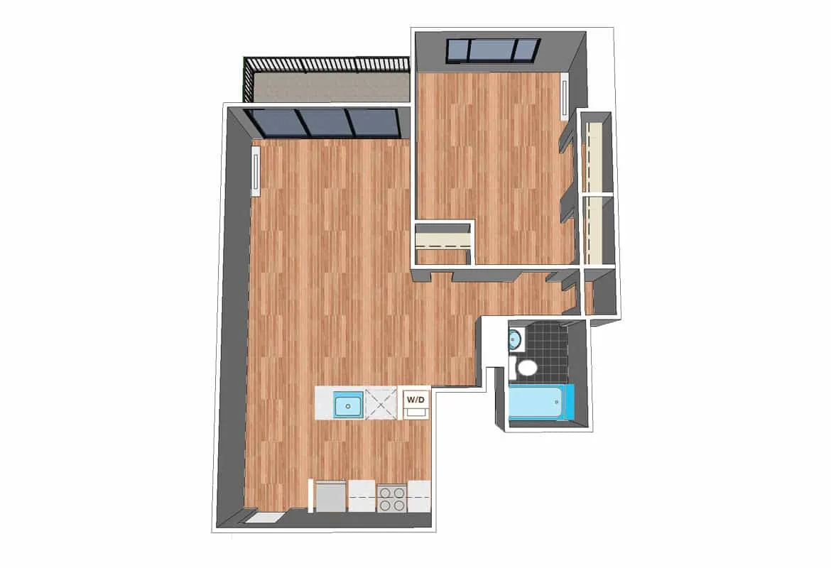 One Bedroom — Tier 4 floor plan