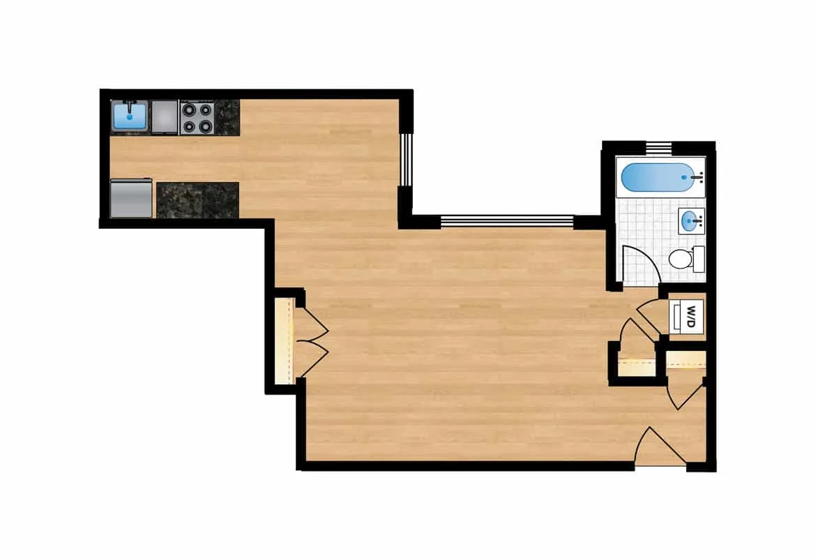Studio — Tiers 1 & 2 floor plan