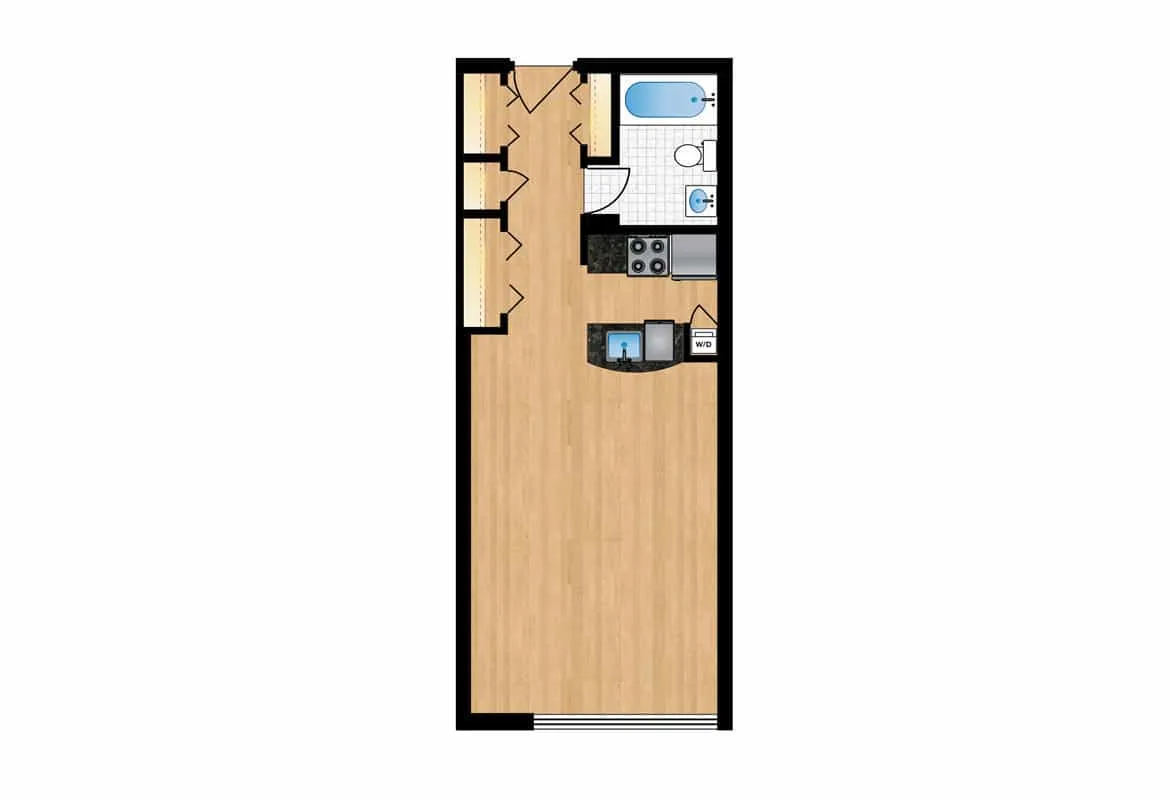 Studio — Tiers 5 & 10 floor plan