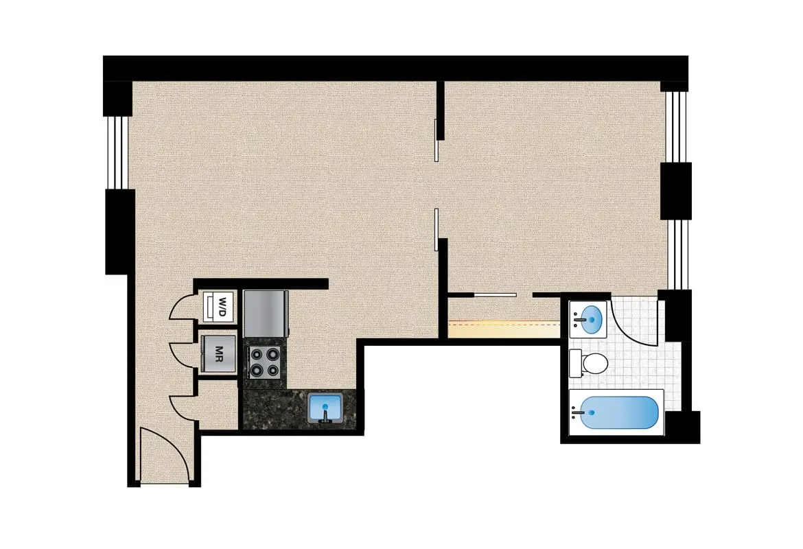 One Bedroom — Unit 1 floor plan