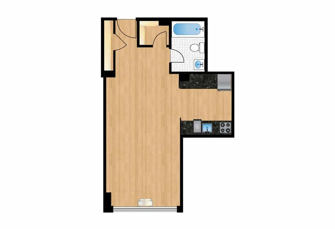 Studio — Unit 1009 floor plan