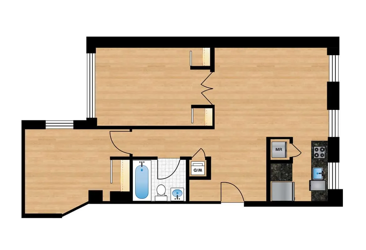 Two Bedroom — Unit 101 floor plan