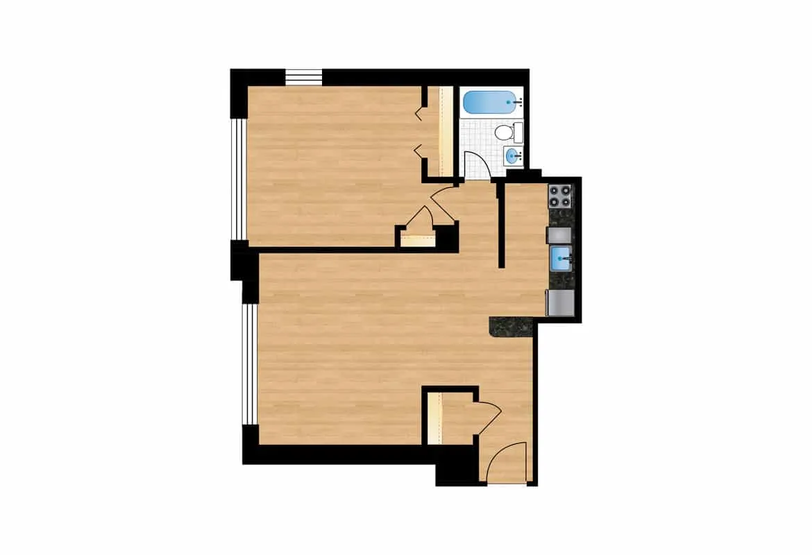 One Bedroom — Unit 103 floor plan
