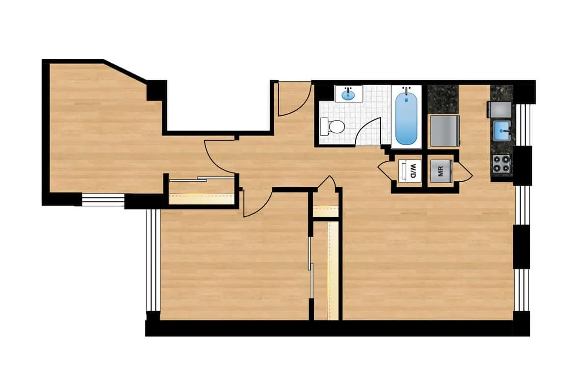 Two Bedroom — Unit 105 floor plan