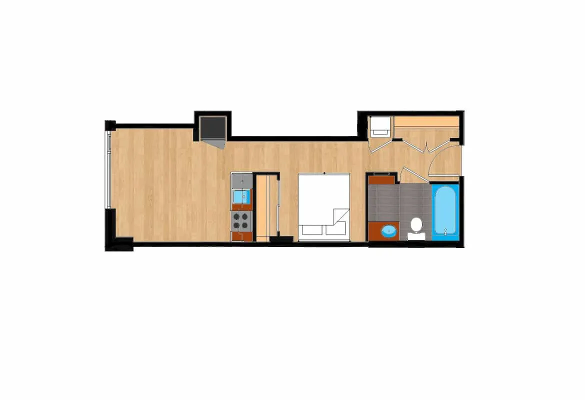 Jr. One Bedroom — Unit 108 floor plan