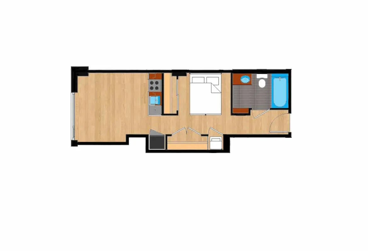 Jr. One Bedroom — Unit 109 floor plan