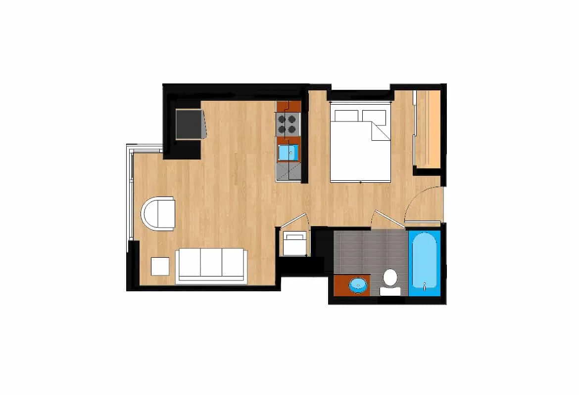 Jr. One Bedroom — Unit 111 floor plan