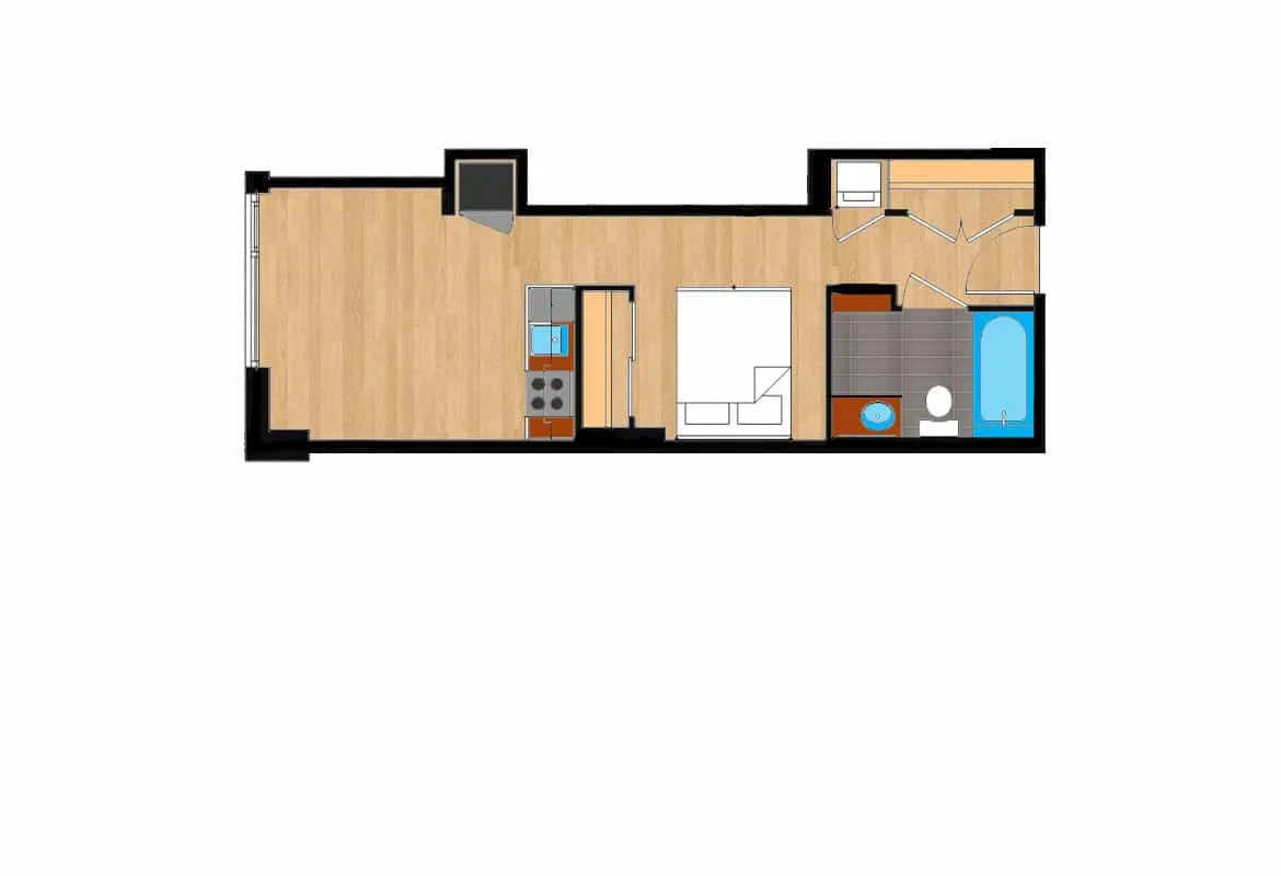 Jr. One Bedroom — Unit 217-917 floor plan