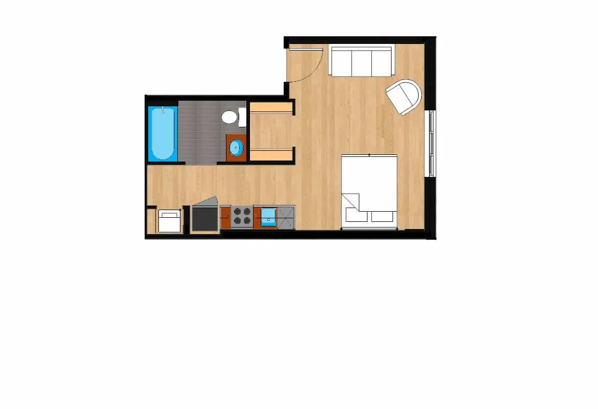 Studio — Unit 226 floor plan