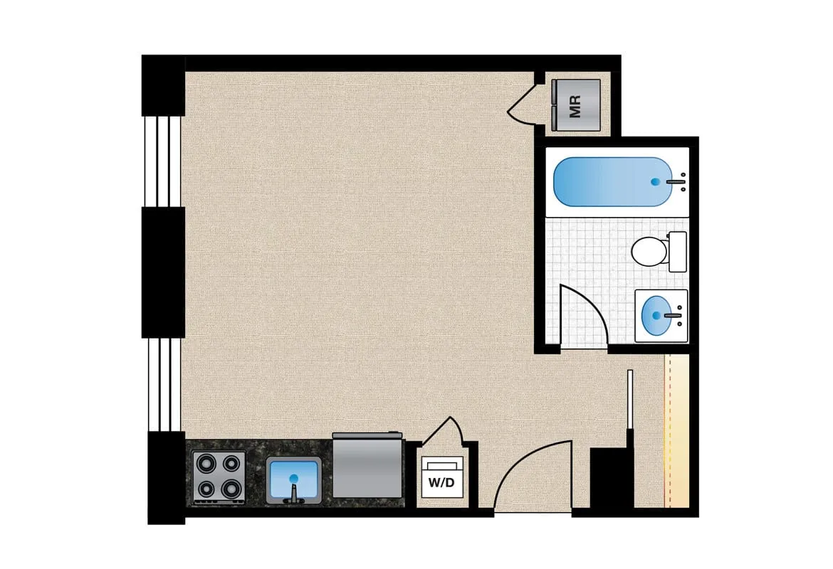 Studio — Unit 3 floor plan