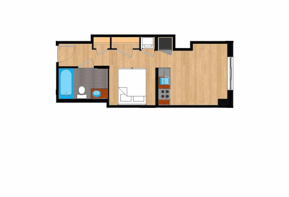 Jr. One Bedroom — Unit 315-915 floor plan