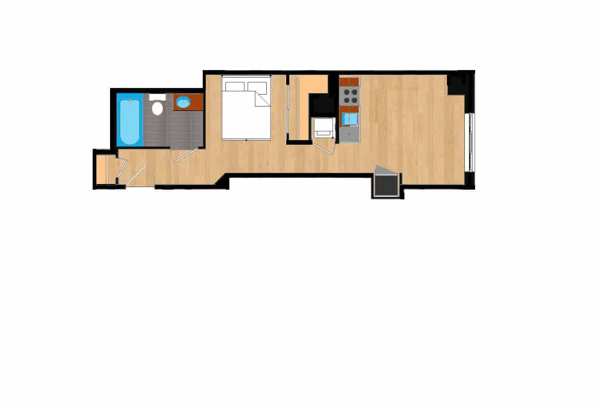 Jr. One Bedroom — Unit 316-916 floor plan
