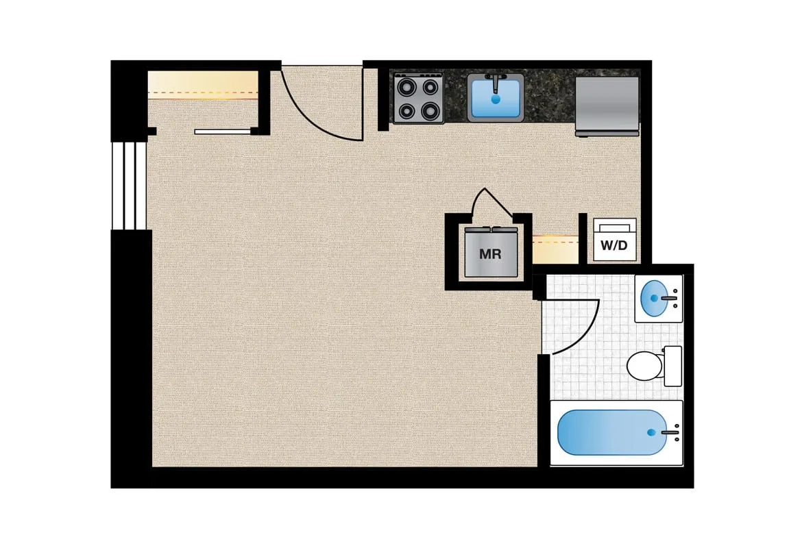 Studio — Unit 4 floor plan