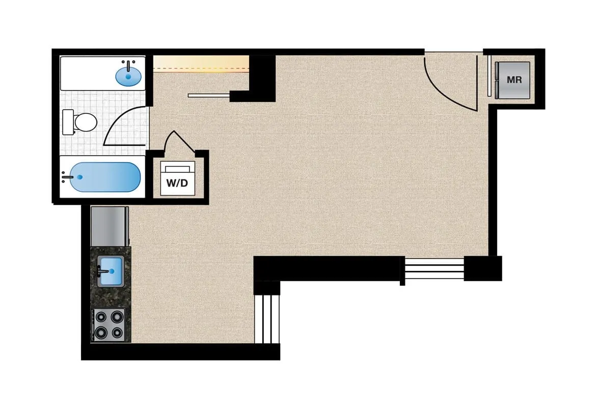 Studio — Unit 5 floor plan