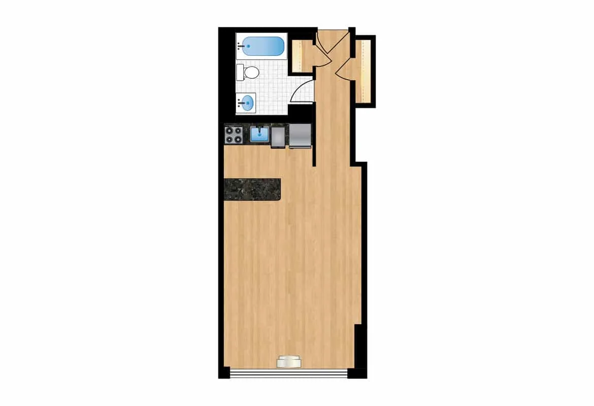 Studio — Units 1011 & 1013 floor plan