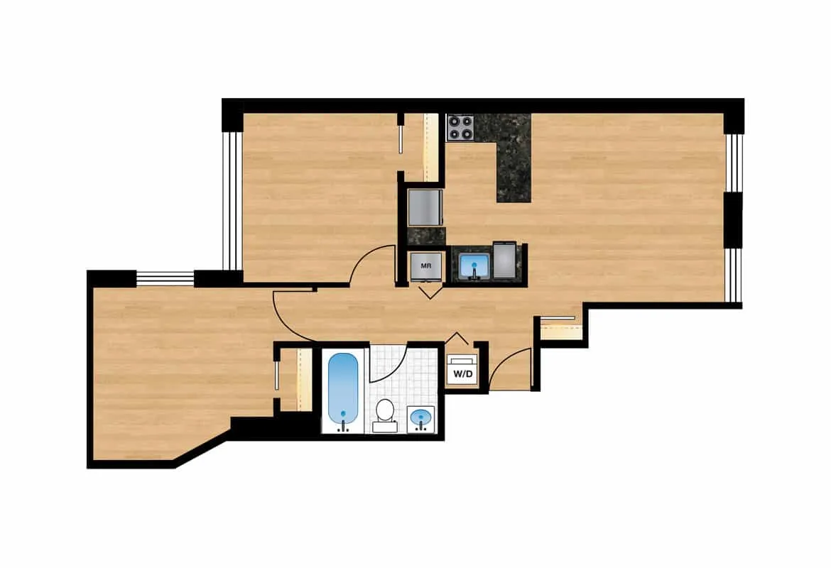 Two Bedroom — Units 201-401 floor plan