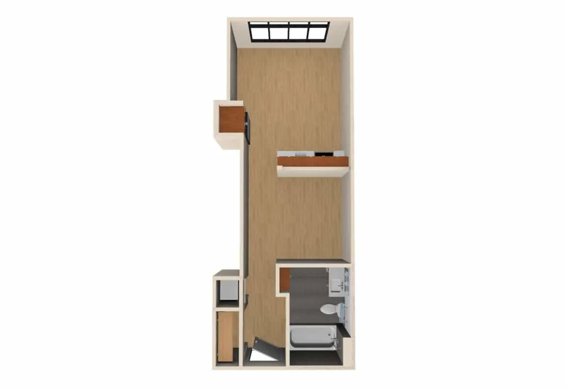Jr. One Bedroom — Units 206-406 floor plan