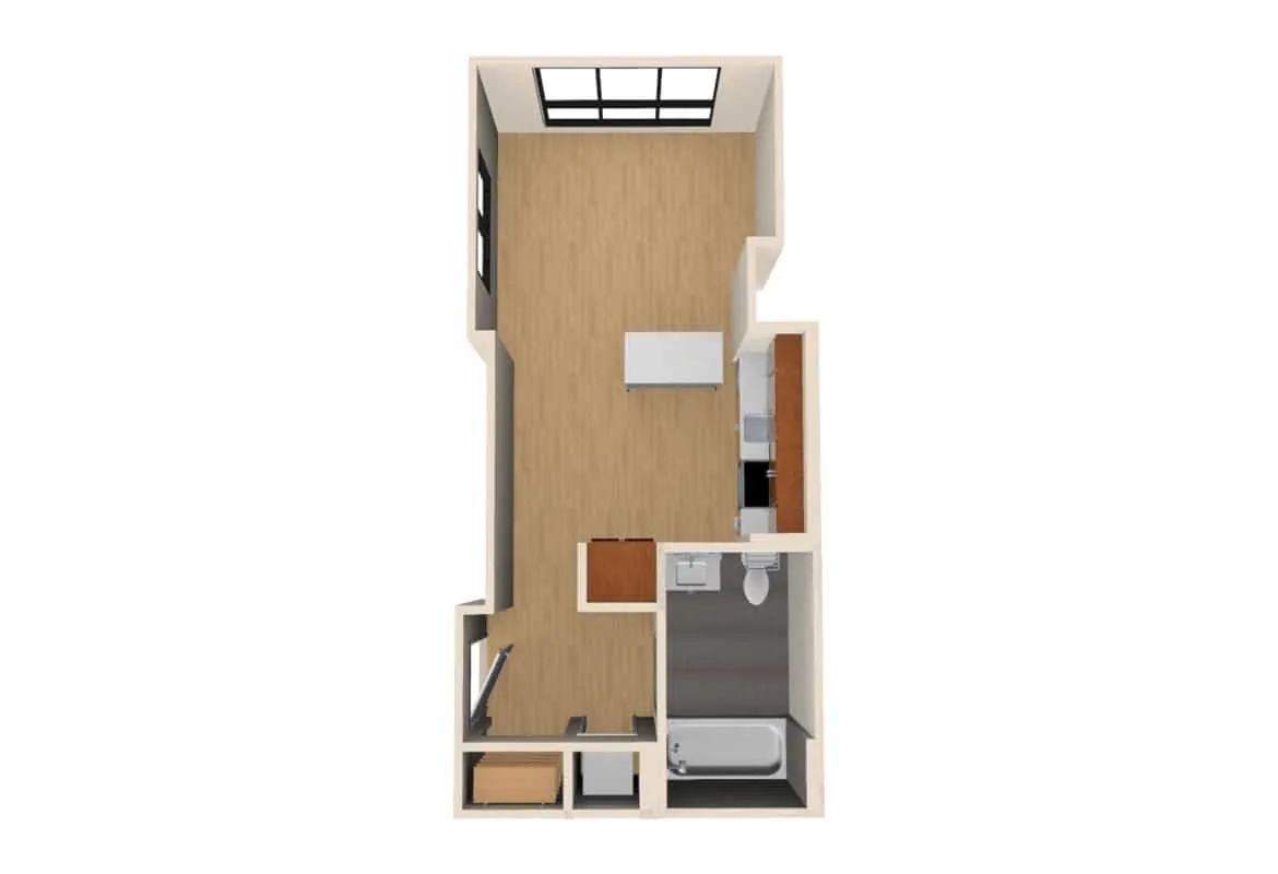 Studio — Units 501-601 floor plan