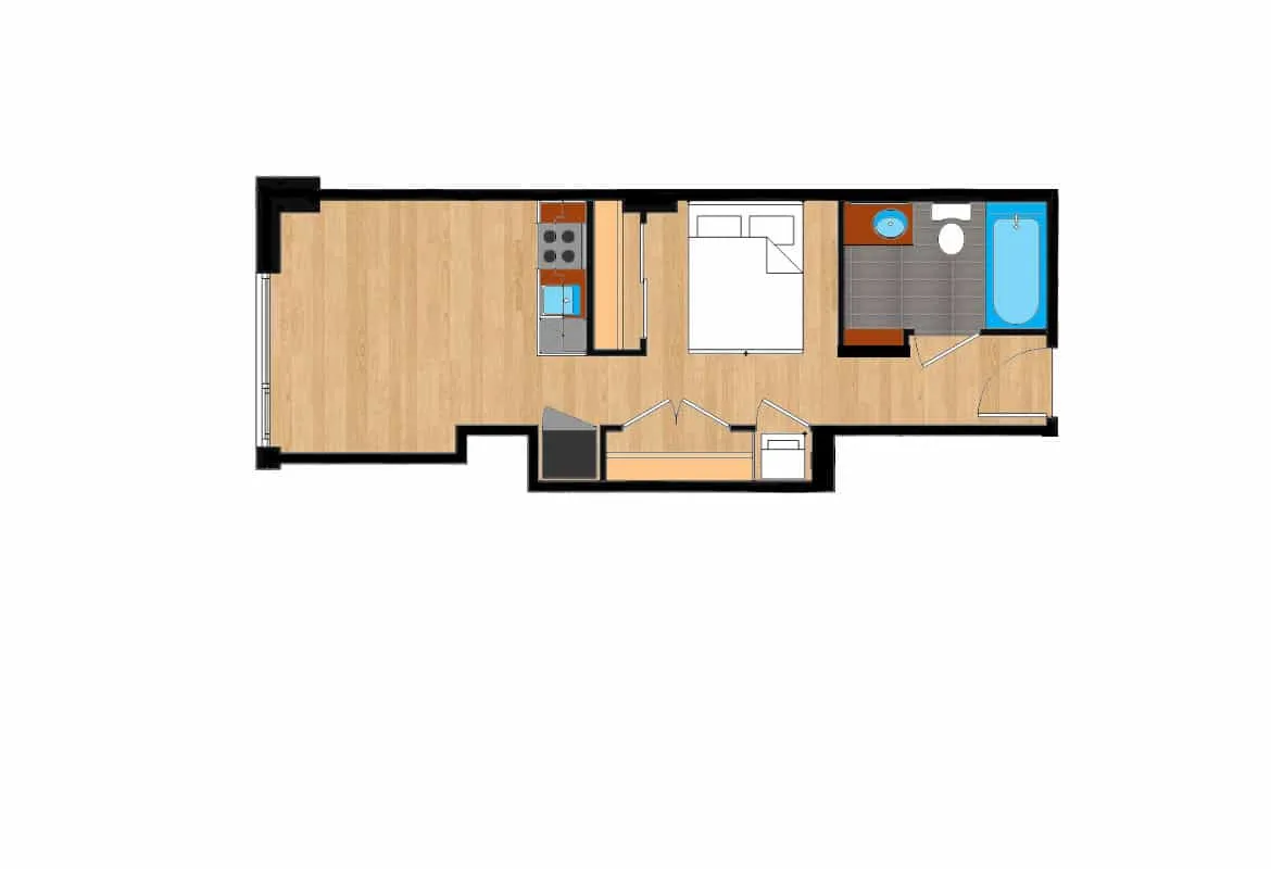 Jr. One Bedroom — Unitx 218-918 floor plan
