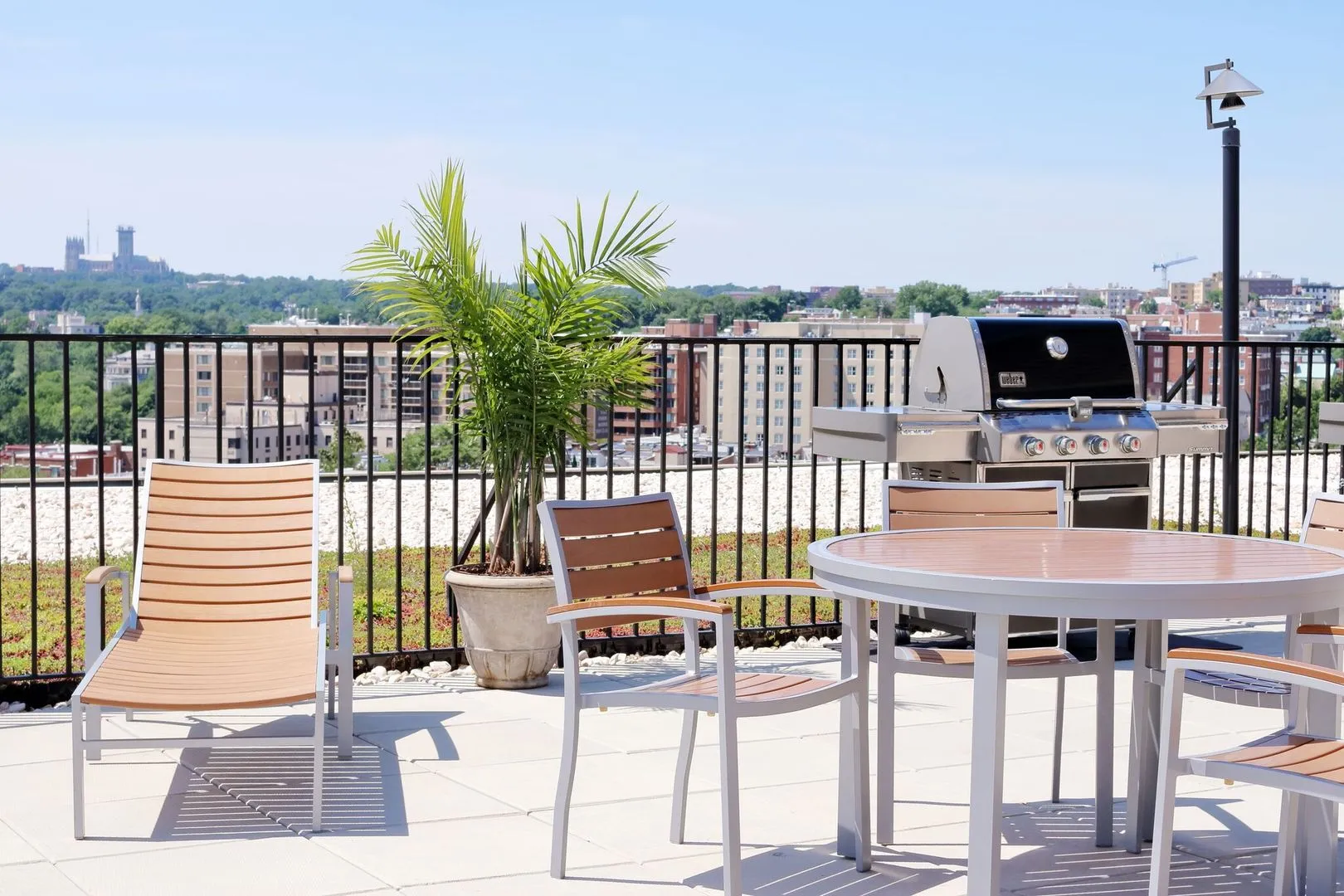 washington dc apartment aerial view on top of building