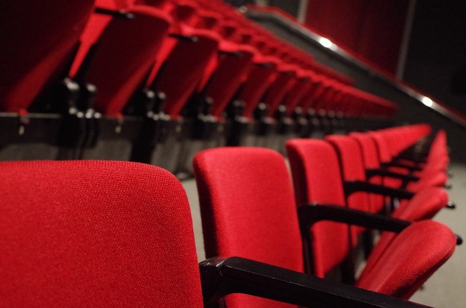 Row Of Theatre Red Chairs